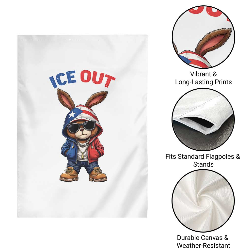 Cool Bunny Ice Out Garden Flag Puerto Rican Flag Hoodie Outfit Vibes Boricua TS10 Print Your Wear