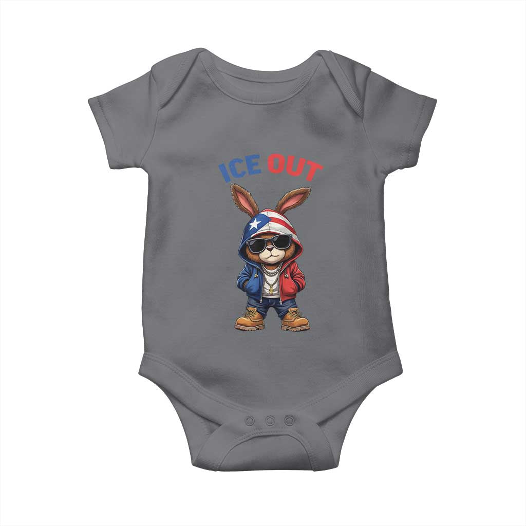 Cool Bunny Ice Out Baby Onesie Puerto Rican Flag Hoodie Outfit Vibes Boricua TS10 Charcoal Print Your Wear