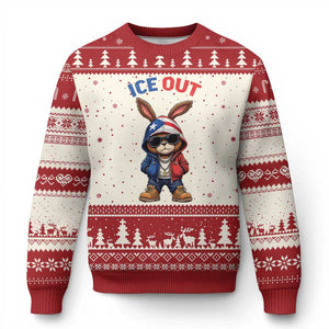 Cool Bunny Ice Out Ugly Christmas Sweater Puerto Rican Flag Hoodie Outfit Vibes Boricua TS10 Beige Red Print Your Wear