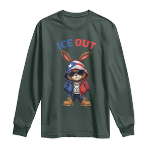 Cool Bunny Ice Out Long Sleeve Shirt Puerto Rican Flag Hoodie Outfit Vibes Boricua TS10 Dark Forest Green Print Your Wear