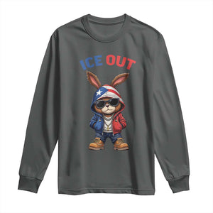 Cool Bunny Ice Out Long Sleeve Shirt Puerto Rican Flag Hoodie Outfit Vibes Boricua TS10 Dark Heather Print Your Wear
