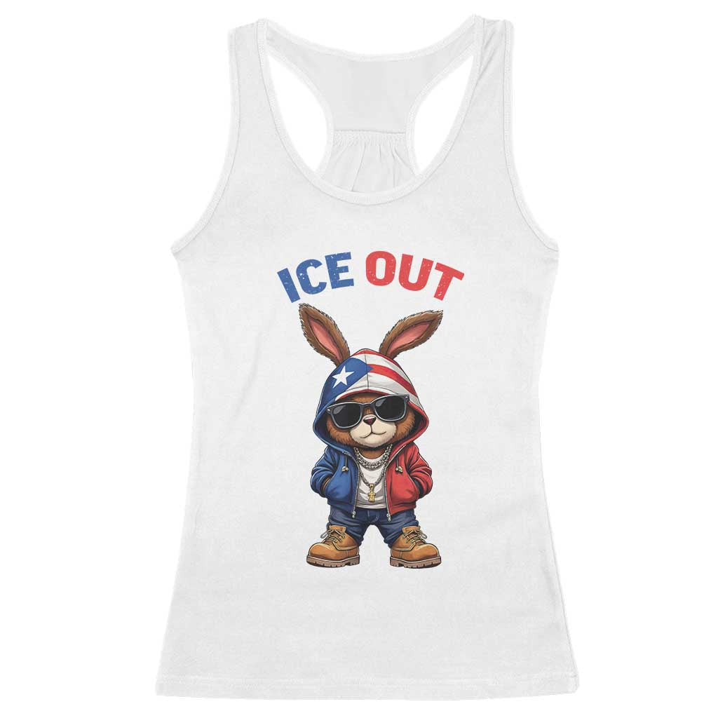 Cool Bunny Ice Out Racerback Tank Top Puerto Rican Flag Hoodie Outfit Vibes Boricua TS10 White Print Your Wear