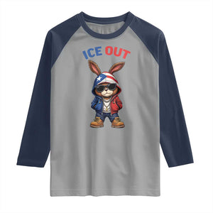 Cool Bunny Ice Out Raglan Shirt Puerto Rican Flag Hoodie Outfit Vibes Boricua TS10 Sport Gray Navy Print Your Wear