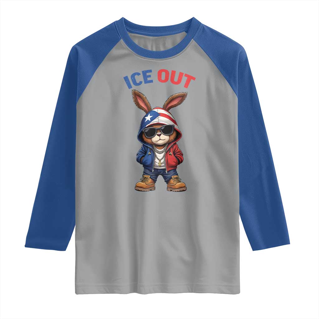 Cool Bunny Ice Out Raglan Shirt Puerto Rican Flag Hoodie Outfit Vibes Boricua TS10 Sport Gray Royal Print Your Wear