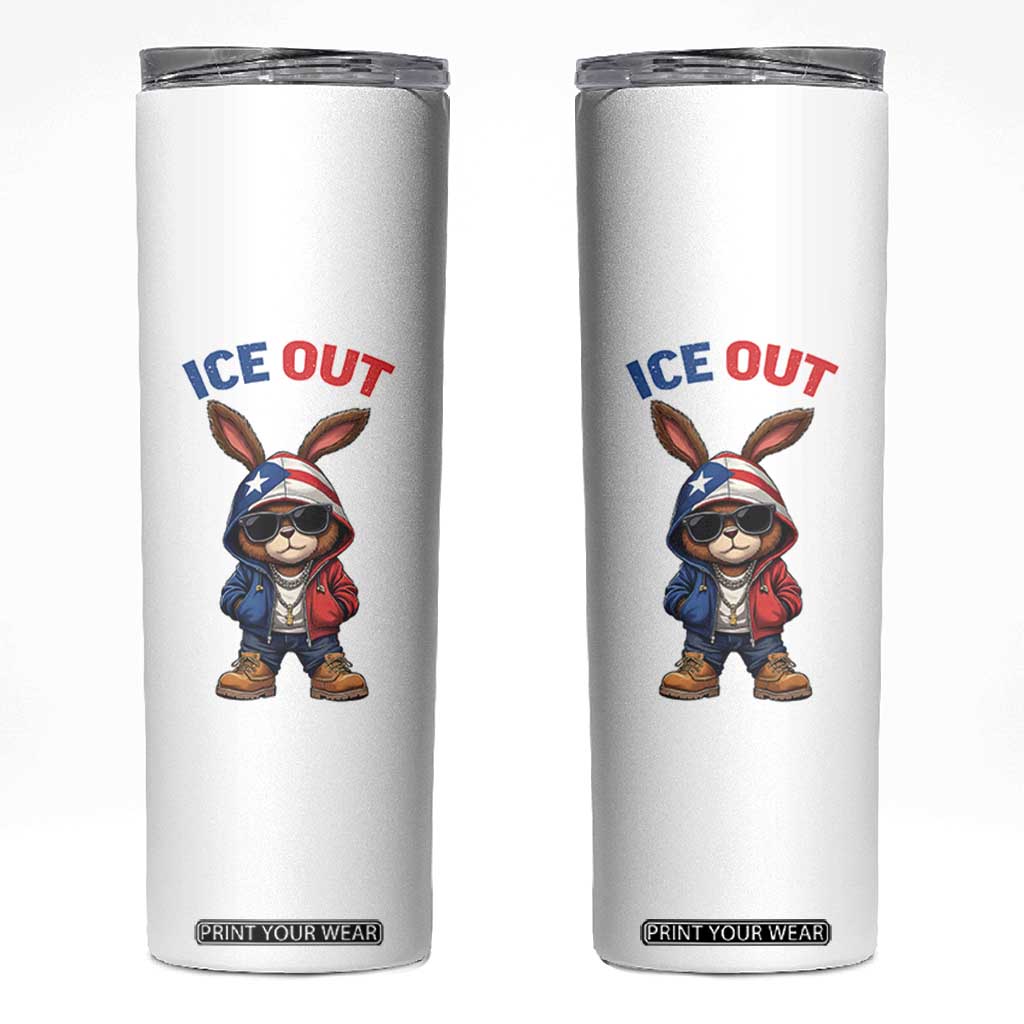 Cool Bunny Ice Out Skinny Tumbler Puerto Rican Flag Hoodie Outfit Vibes Boricua TS10 White Print Your Wear