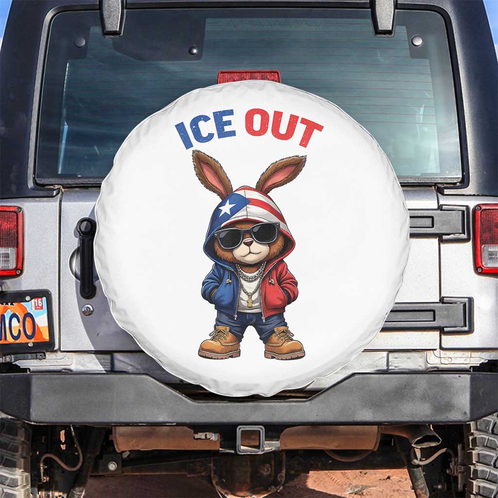 Cool Bunny Ice Out Spare Tire Cover Puerto Rican Flag Hoodie Outfit Vibes Boricua TS10 No hole White Print Your Wear