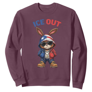 Cool Bunny Ice Out Sweatshirt Puerto Rican Flag Hoodie Outfit Vibes Boricua TS10 Maroon Print Your Wear