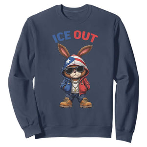 Cool Bunny Ice Out Sweatshirt Puerto Rican Flag Hoodie Outfit Vibes Boricua TS10 Navy Print Your Wear