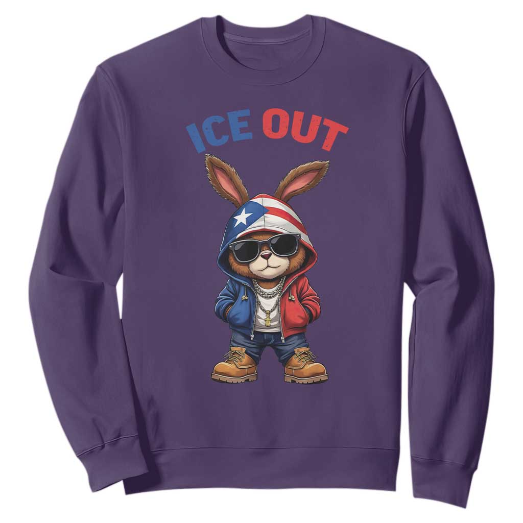 Cool Bunny Ice Out Sweatshirt Puerto Rican Flag Hoodie Outfit Vibes Boricua TS10 Purple Print Your Wear