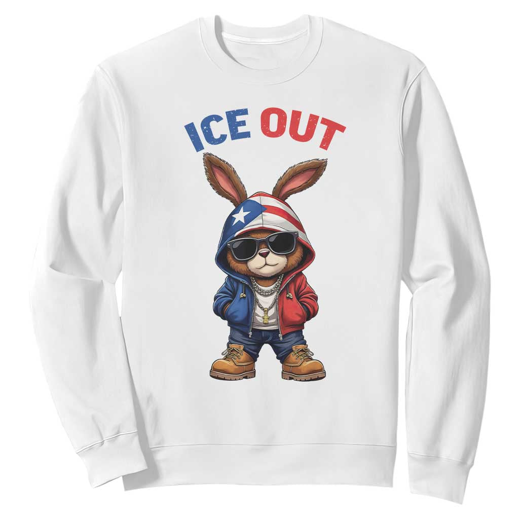 Cool Bunny Ice Out Sweatshirt Puerto Rican Flag Hoodie Outfit Vibes Boricua TS10 White Print Your Wear