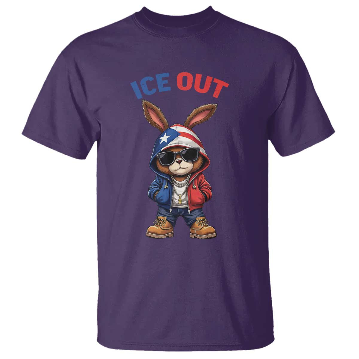 Cool Bunny Ice Out T Shirt Puerto Rican Flag Hoodie Outfit Vibes Boricua TS10 Purple Print Your Wear
