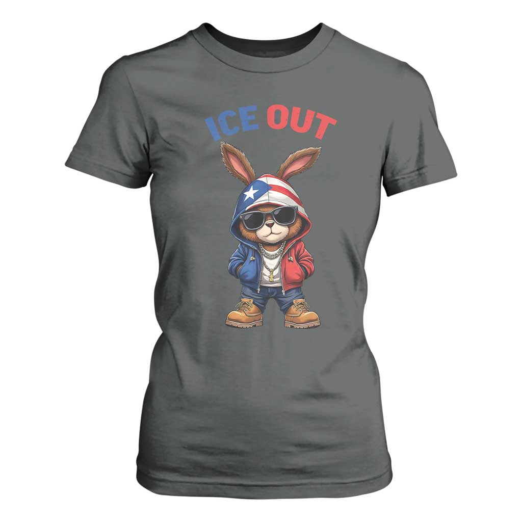 Cool Bunny Ice Out T Shirt For Women Puerto Rican Flag Hoodie Outfit Vibes Boricua TS10 Dark Heather Print Your Wear
