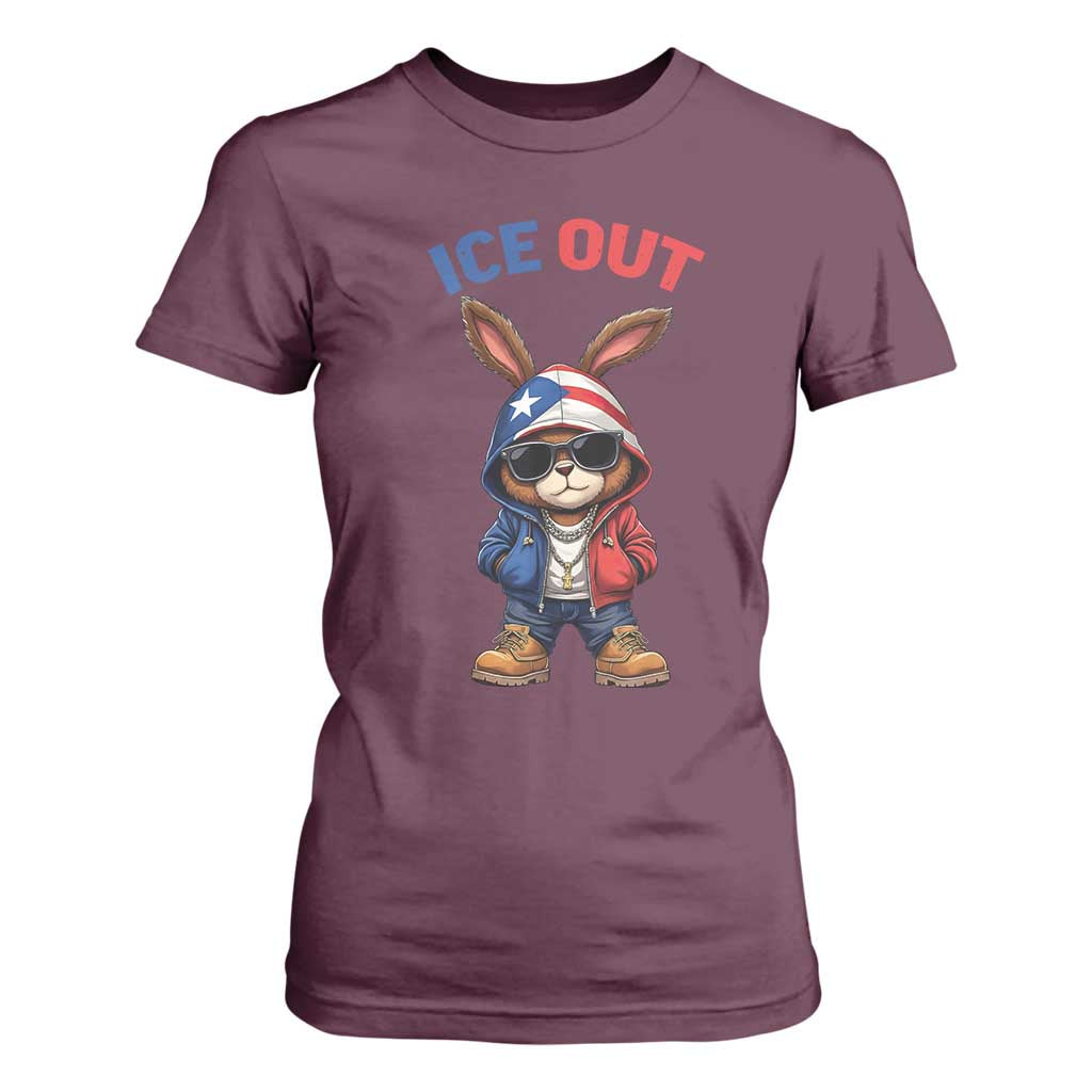 Cool Bunny Ice Out T Shirt For Women Puerto Rican Flag Hoodie Outfit Vibes Boricua TS10 Maroon Print Your Wear