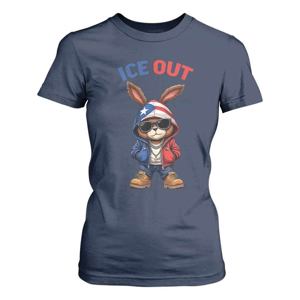 Cool Bunny Ice Out T Shirt For Women Puerto Rican Flag Hoodie Outfit Vibes Boricua TS10 Navy Print Your Wear