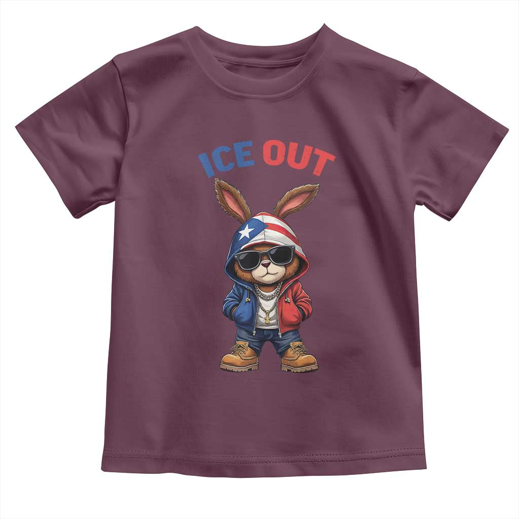 Cool Bunny Ice Out Toddler T Shirt Puerto Rican Flag Hoodie Outfit Vibes Boricua TS10 Maroon Print Your Wear