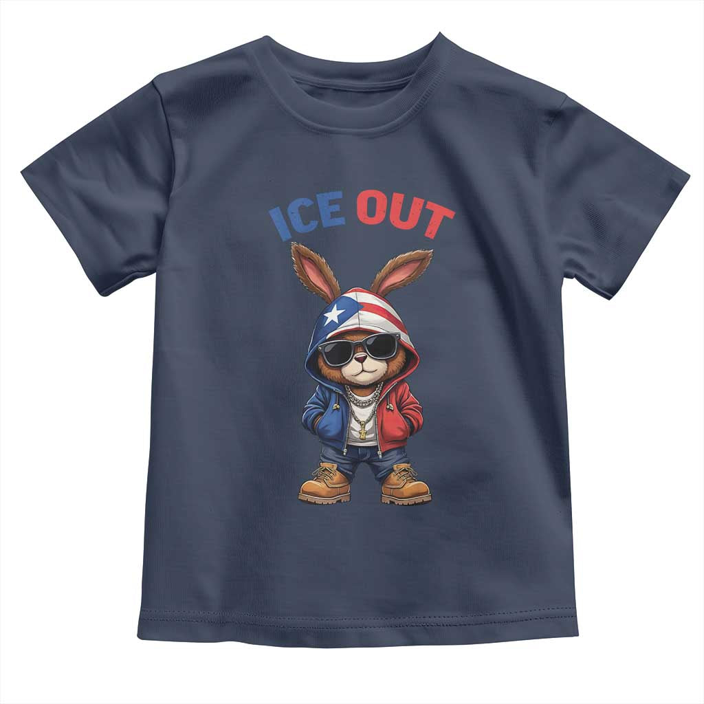 Cool Bunny Ice Out Toddler T Shirt Puerto Rican Flag Hoodie Outfit Vibes Boricua TS10 Navy Print Your Wear