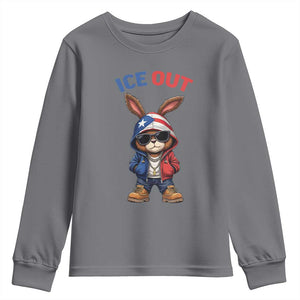 Cool Bunny Ice Out Youth Sweatshirt Puerto Rican Flag Hoodie Outfit Vibes Boricua TS10 Charcoal Print Your Wear