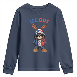 Cool Bunny Ice Out Youth Sweatshirt Puerto Rican Flag Hoodie Outfit Vibes Boricua TS10 Navy Print Your Wear