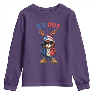 Cool Bunny Ice Out Youth Sweatshirt Puerto Rican Flag Hoodie Outfit Vibes Boricua TS10 Purple Print Your Wear