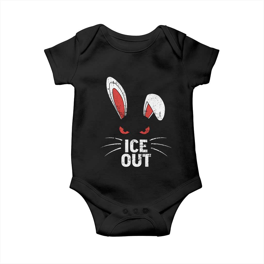 Bunny Ice Out Baby Onesie Resist FDT Anti Immigration Enforcement TS10 Black Print Your Wear