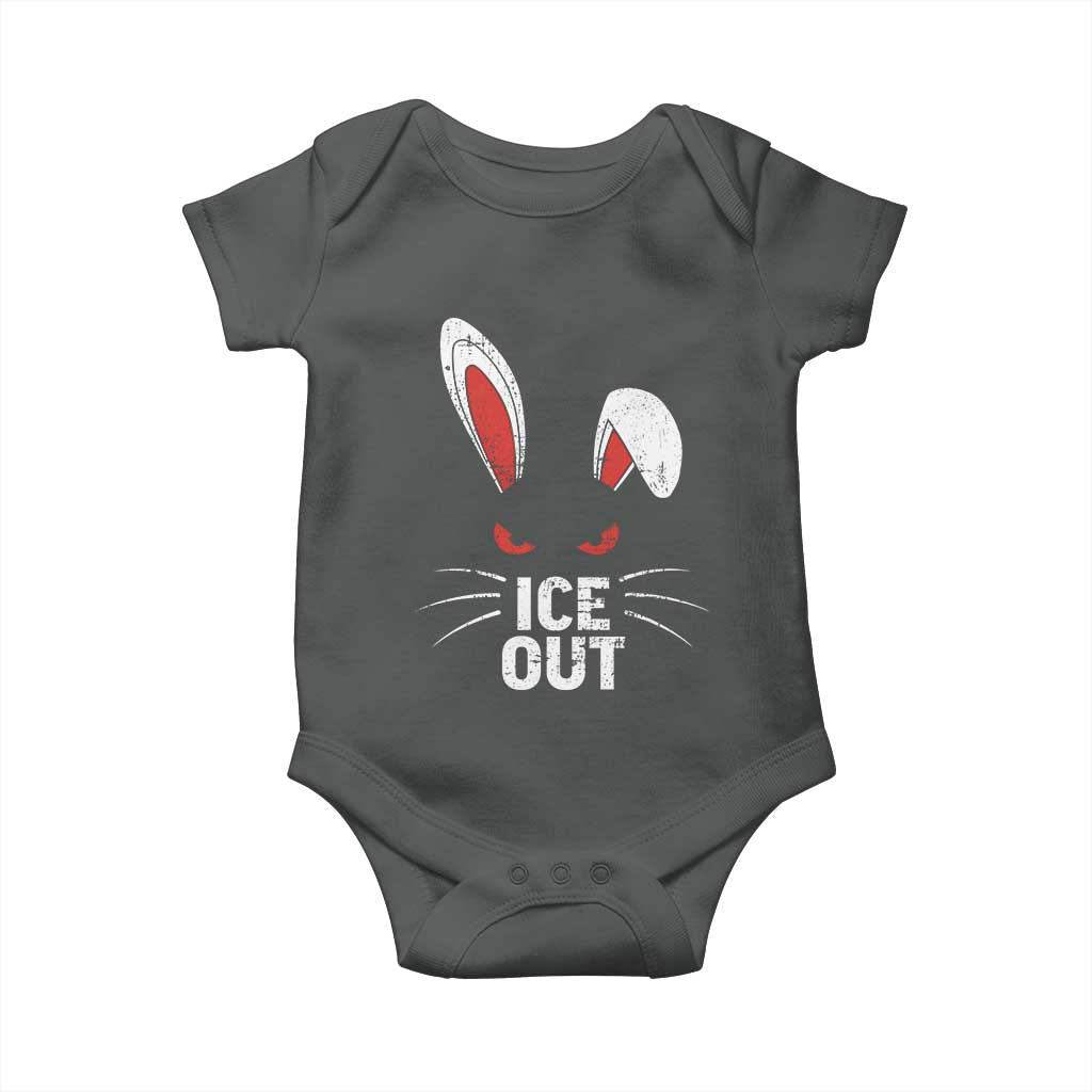 Bunny Ice Out Baby Onesie Resist FDT Anti Immigration Enforcement TS10 Dark Heather Print Your Wear