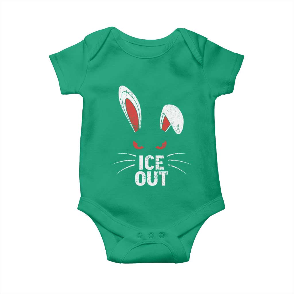 Bunny Ice Out Baby Onesie Resist FDT Anti Immigration Enforcement TS10 Irish Green Print Your Wear
