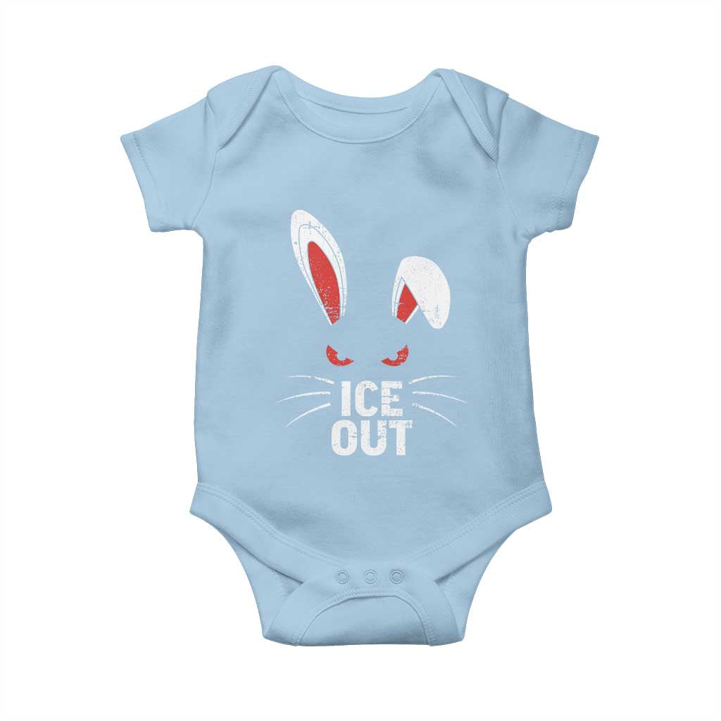 Bunny Ice Out Baby Onesie Resist FDT Anti Immigration Enforcement TS10 Light Blue Print Your Wear