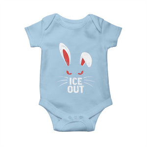 Bunny Ice Out Baby Onesie Resist FDT Anti Immigration Enforcement TS10 Light Blue Print Your Wear
