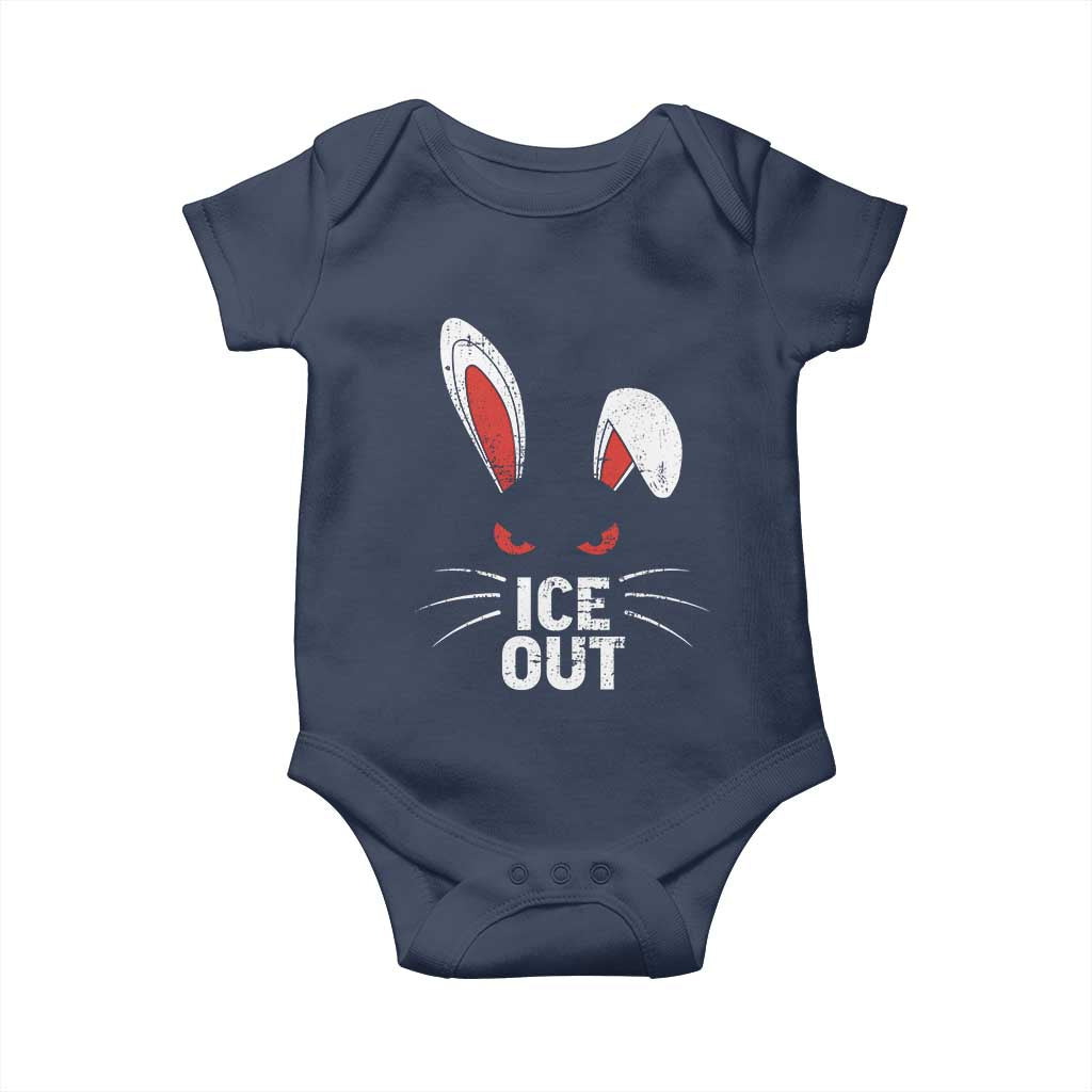 Bunny Ice Out Baby Onesie Resist FDT Anti Immigration Enforcement TS10 Navy Print Your Wear
