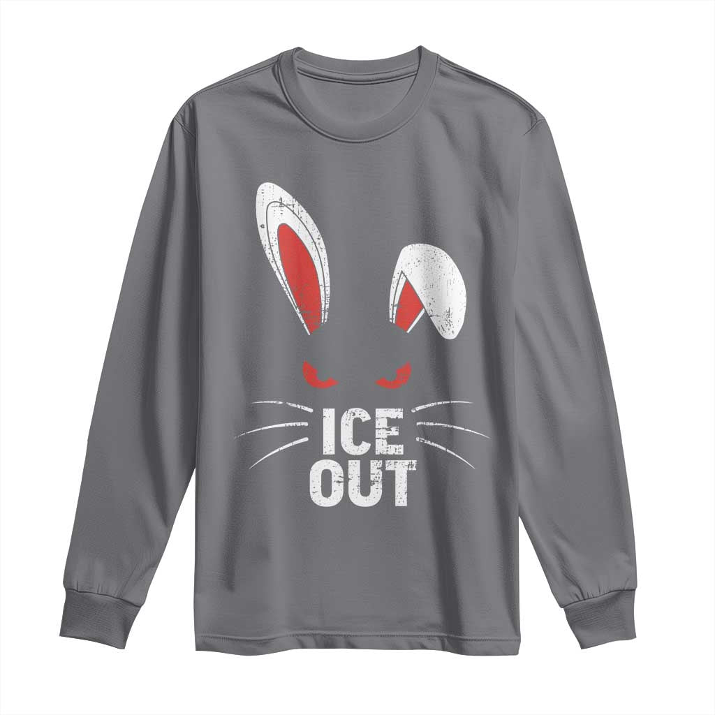Bunny Ice Out Long Sleeve Shirt Resist FDT Anti Immigration Enforcement TS10 Charcoal Print Your Wear