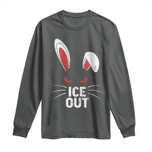 Bunny Ice Out Long Sleeve Shirt Resist FDT Anti Immigration Enforcement TS10 Dark Heather Print Your Wear