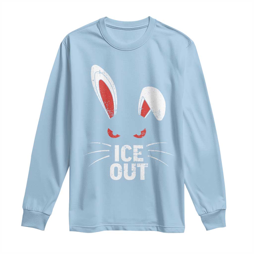 Bunny Ice Out Long Sleeve Shirt Resist FDT Anti Immigration Enforcement TS10 Light Blue Print Your Wear