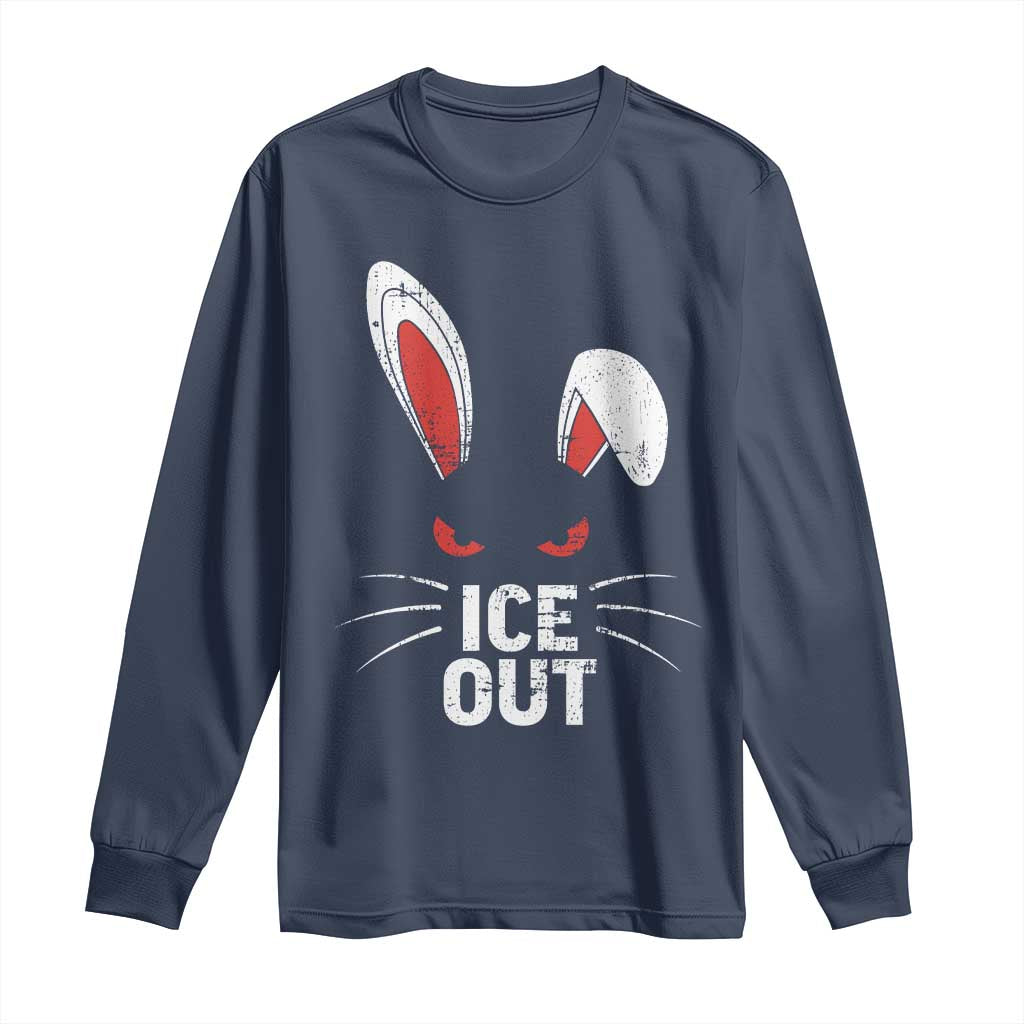 Bunny Ice Out Long Sleeve Shirt Resist FDT Anti Immigration Enforcement TS10 Navy Print Your Wear
