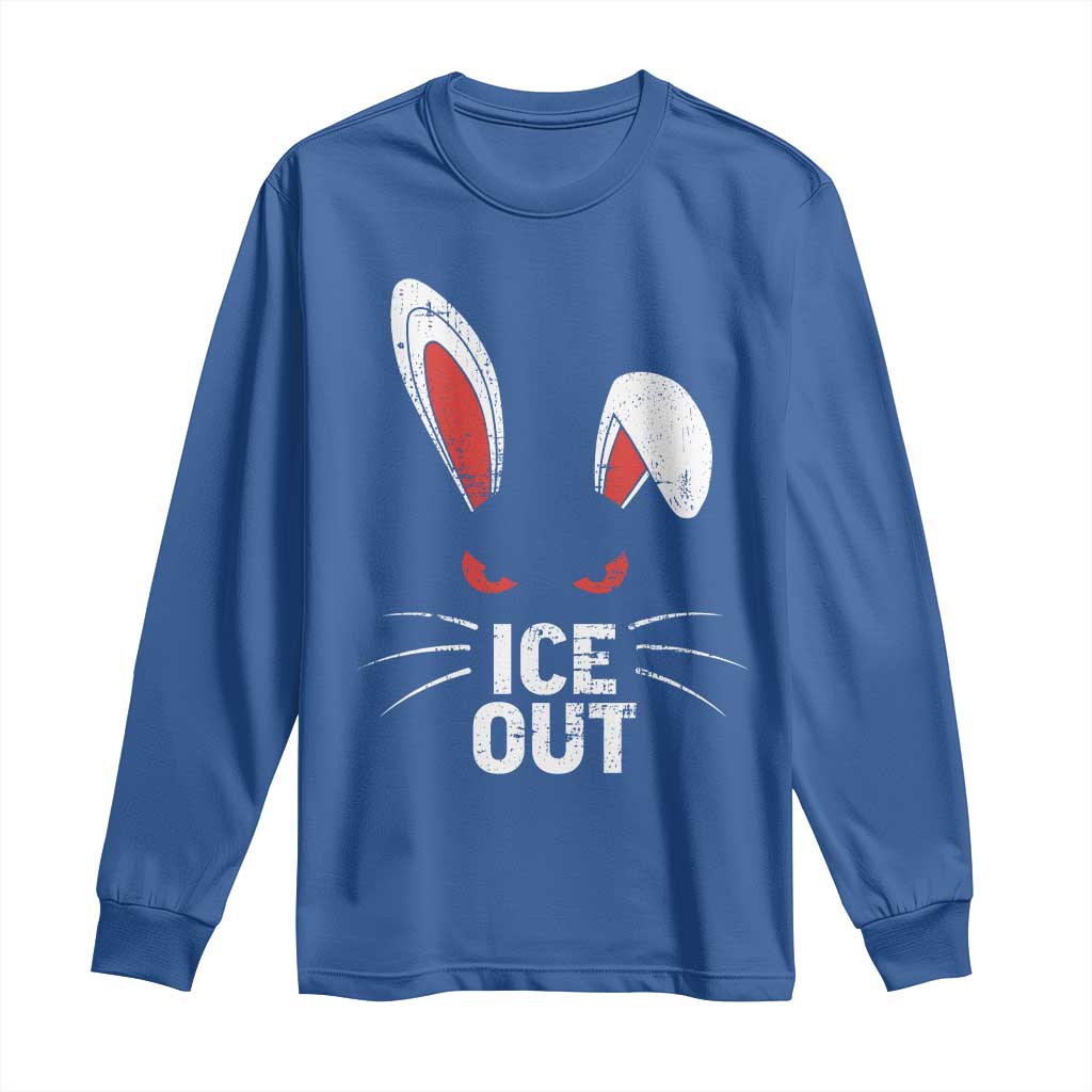 Bunny Ice Out Long Sleeve Shirt Resist FDT Anti Immigration Enforcement TS10 Royal Blue Print Your Wear