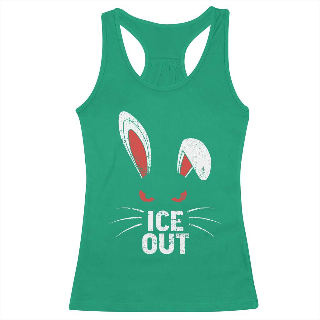 Bunny Ice Out Racerback Tank Top Resist FDT Anti Immigration Enforcement TS10 Irish Green Print Your Wear