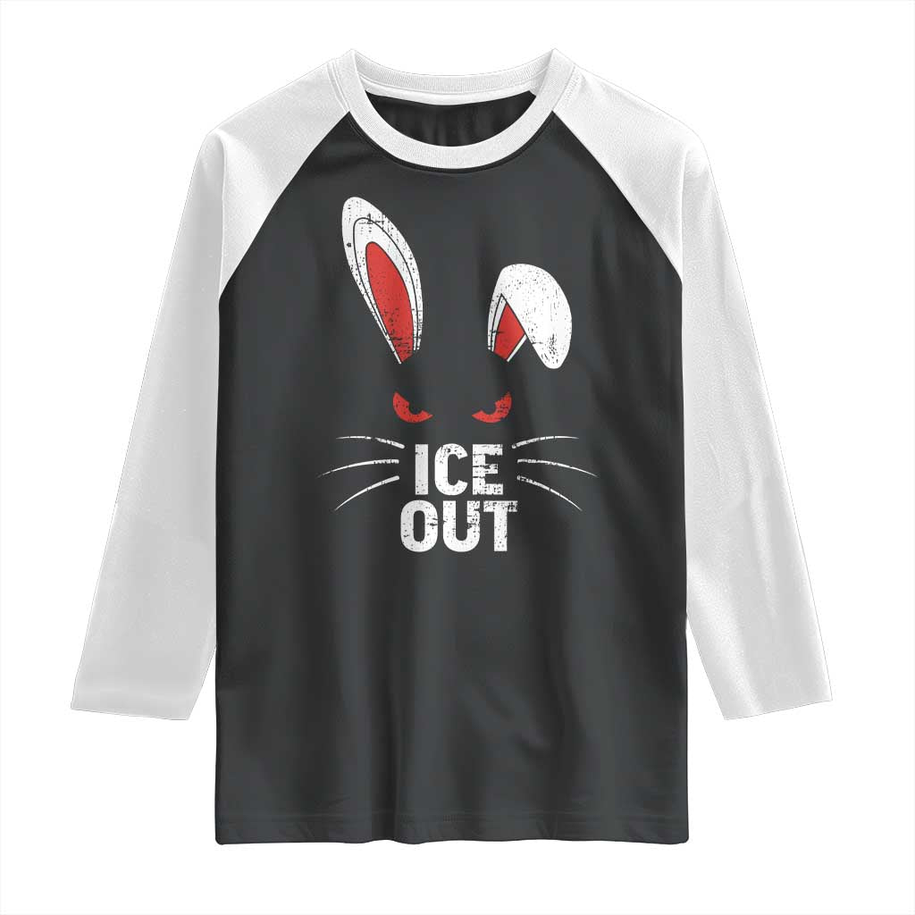 Bunny Ice Out Raglan Shirt Resist FDT Anti Immigration Enforcement TS10 Black White Print Your Wear
