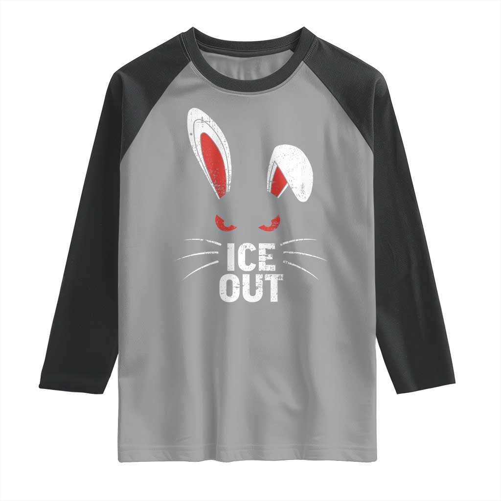 Bunny Ice Out Raglan Shirt Resist FDT Anti Immigration Enforcement TS10 Sport Gray Black Print Your Wear