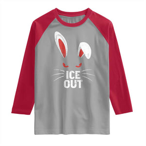 Bunny Ice Out Raglan Shirt Resist FDT Anti Immigration Enforcement TS10 Sport Gray Red Print Your Wear