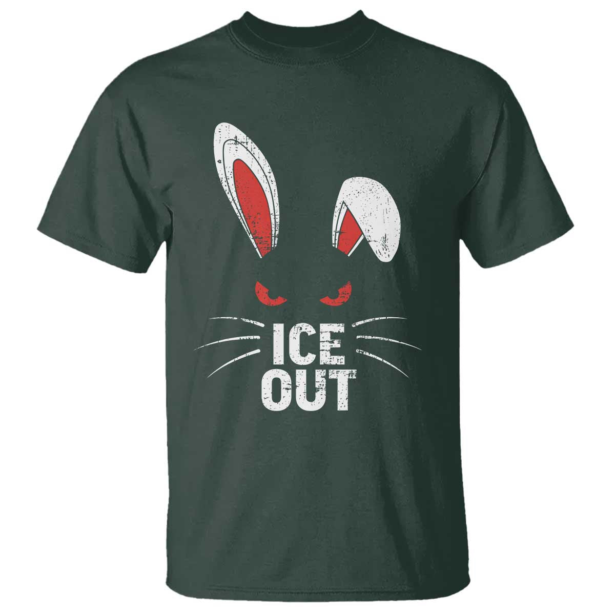 Bunny Ice Out T Shirt - Resist FDT Anti Immigration Enforcement Protest Tee TS10 Dark Forest Green Print Your Wear