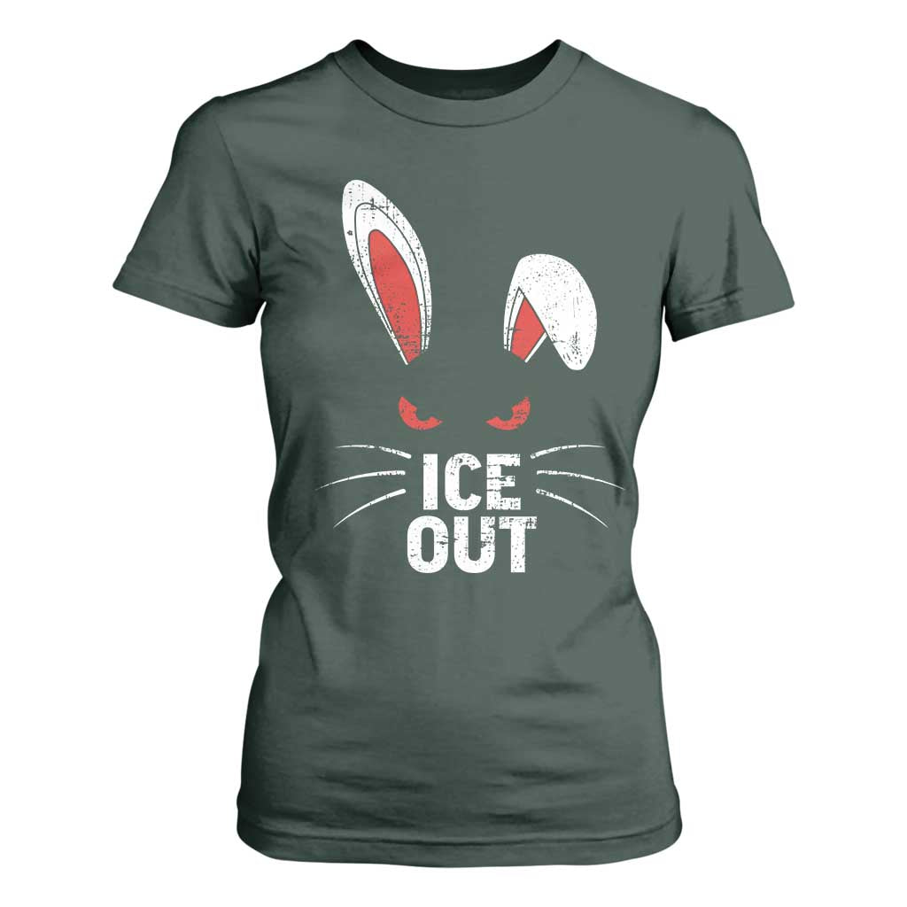 Bunny Ice Out T Shirt For Women Resist FDT Anti Immigration Enforcement TS10 Dark Forest Green Print Your Wear