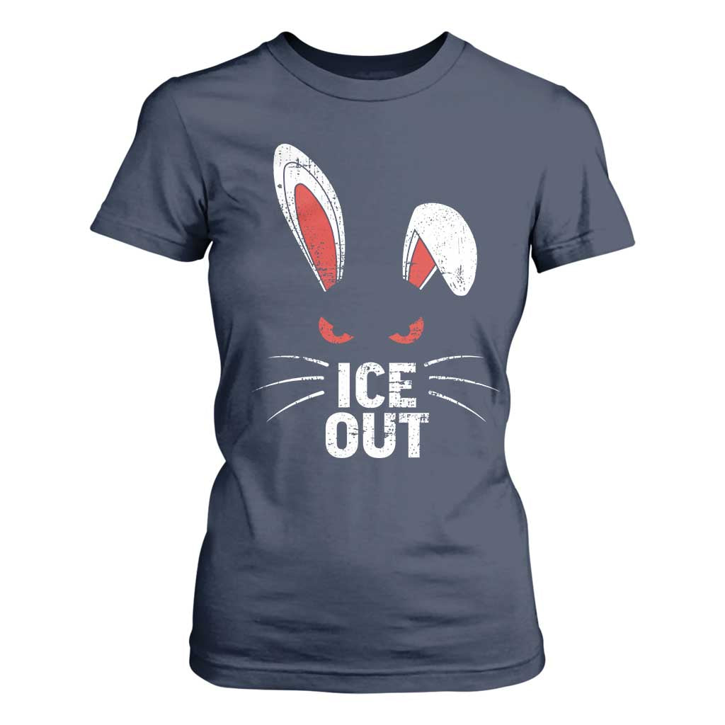 Bunny Ice Out T Shirt For Women Resist FDT Anti Immigration Enforcement TS10 Navy Print Your Wear
