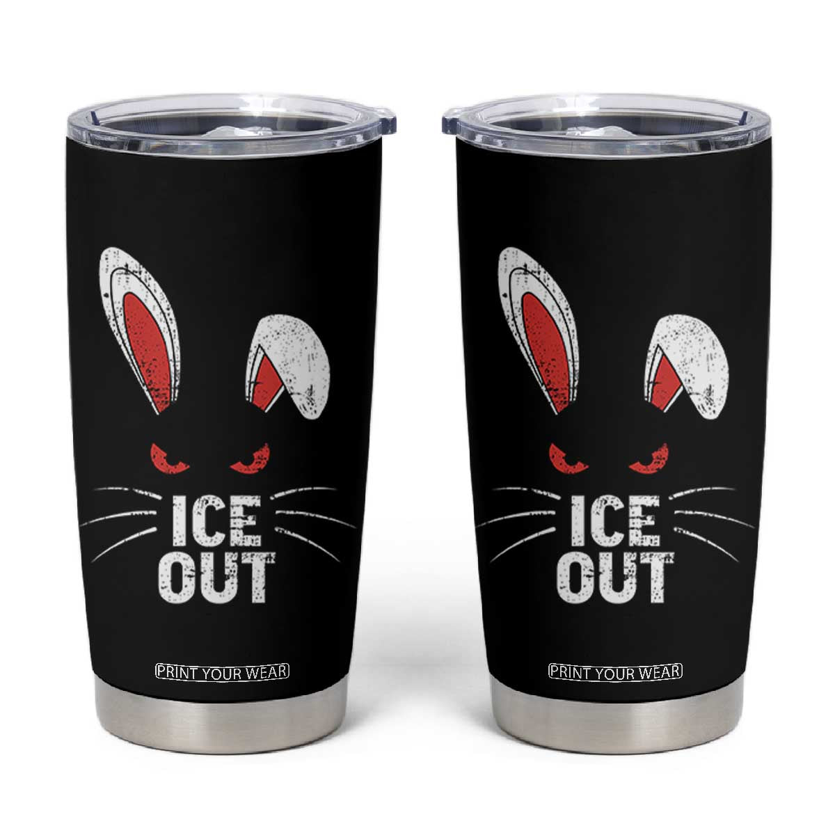Bunny Ice Out Tumbler Cup Resist FDT Anti Immigration Enforcement TS10 Black Print Your Wear