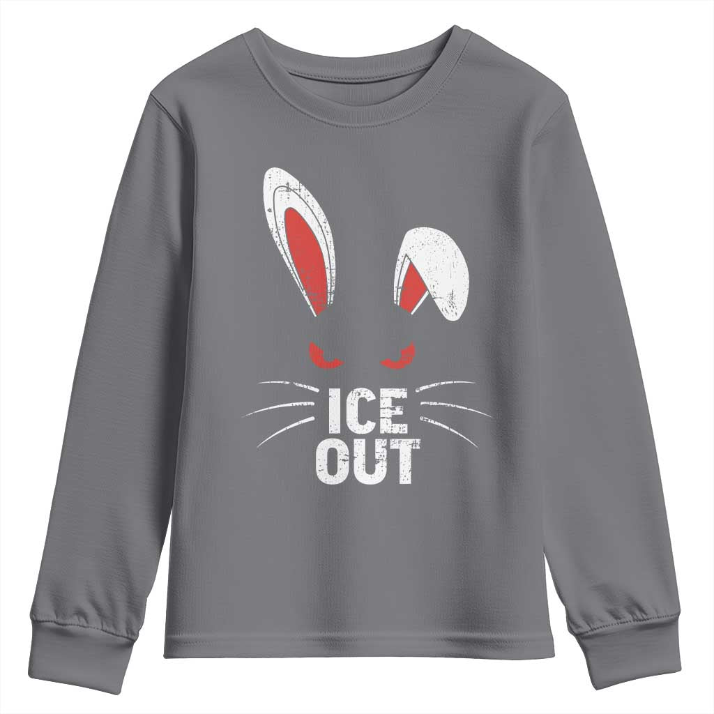 Bunny Ice Out Youth Sweatshirt Resist FDT Anti Immigration Enforcement TS10 Charcoal Print Your Wear