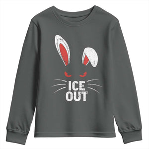 Bunny Ice Out Youth Sweatshirt Resist FDT Anti Immigration Enforcement TS10 Dark Heather Print Your Wear