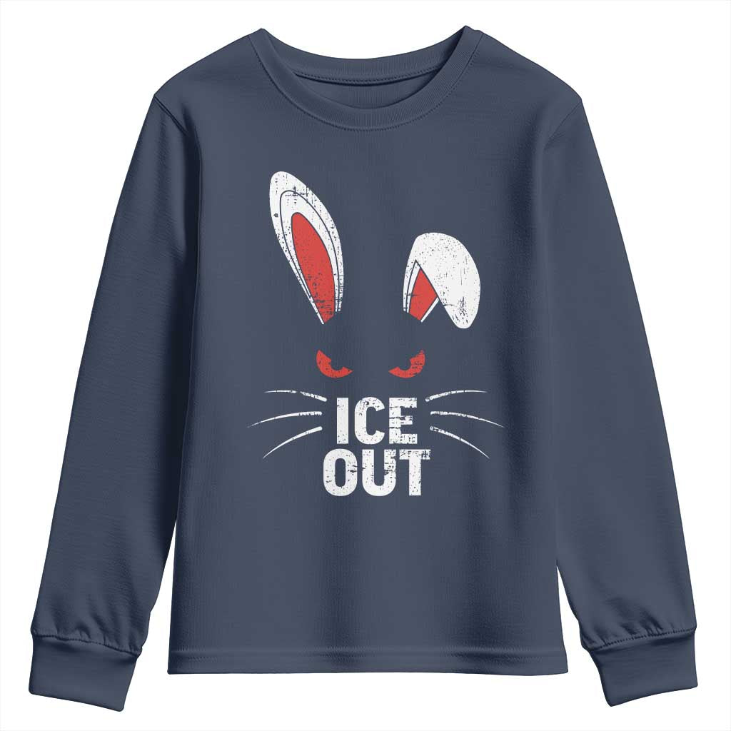 Bunny Ice Out Youth Sweatshirt Resist FDT Anti Immigration Enforcement TS10 Navy Print Your Wear