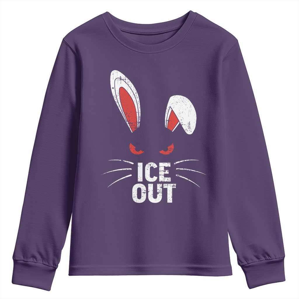 Bunny Ice Out Youth Sweatshirt Resist FDT Anti Immigration Enforcement TS10 Purple Print Your Wear