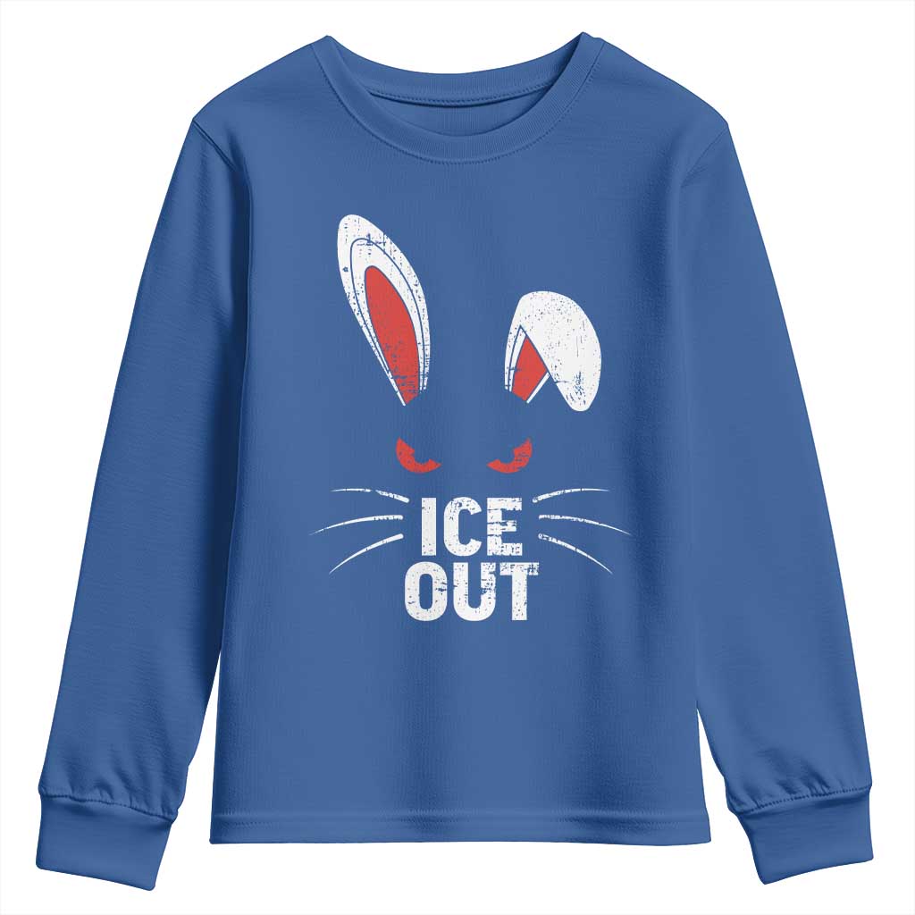 Bunny Ice Out Youth Sweatshirt Resist FDT Anti Immigration Enforcement TS10 Royal Blue Print Your Wear