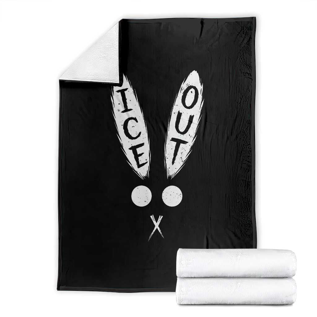Bunny Bad Ice Out Throw Blanket Rabbit FDT Anti Immigration Enforcement TS10 Black Print Your Wear