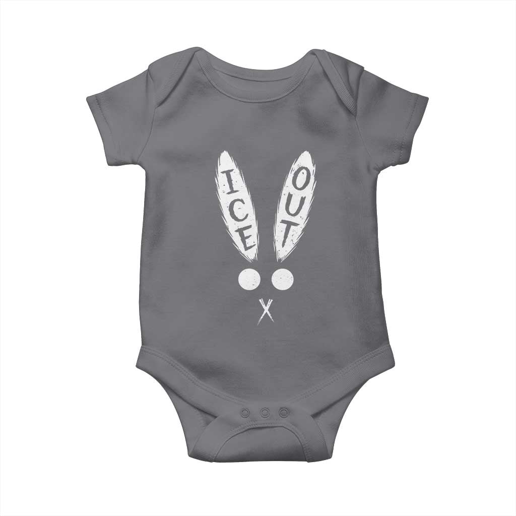 Bunny Bad Ice Out Baby Onesie Rabbit FDT Anti Immigration Enforcement TS10 Charcoal Print Your Wear