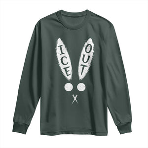 Bunny Bad Ice Out Long Sleeve Shirt Rabbit FDT Anti Immigration Enforcement TS10 Dark Forest Green Print Your Wear